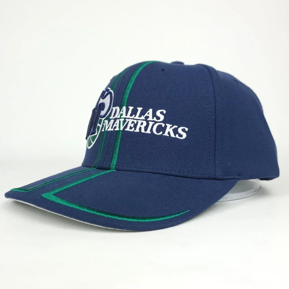 Dallas Mavs Mitchell & Ness‎ Strapback Hat 3D Logo Navy '98 NBA Draft Cap NWT